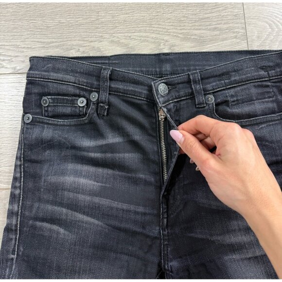 R13 Slouch Skinny Black Denim Jeans - Picture 6 of 16